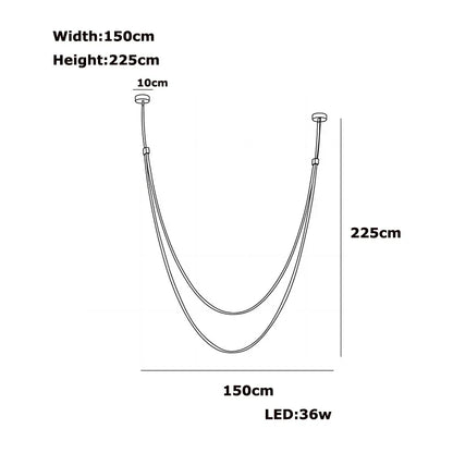 Flexible Leather Belt LED Chandelier Light for Living Room - Chandelier