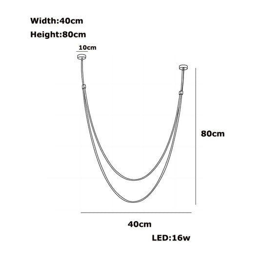 Flexible Leather Belt LED Chandelier Lighting - 40 80cm / Black leather belt / Black hardware|Dimmable - Chandelier