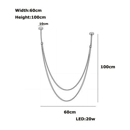 Flexible Leather Belt LED Chandelier Lighting - Chandelier