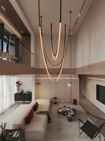 Flexible Leather Belt LED Chandelier Lighting - Chandelier