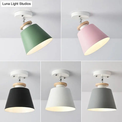 DecorBites™ DecorBites™ Flexible Metal Semi Flush Ceiling Light for Corridor - Simple Barrel Design with 1 Light