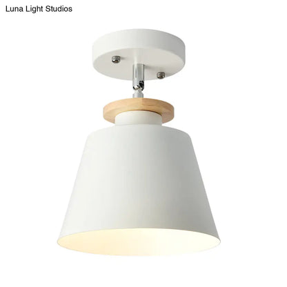 DecorBites™ DecorBites™ Flexible Metal Semi Flush Ceiling Light for Corridor - Simple Barrel Design with 1 Light