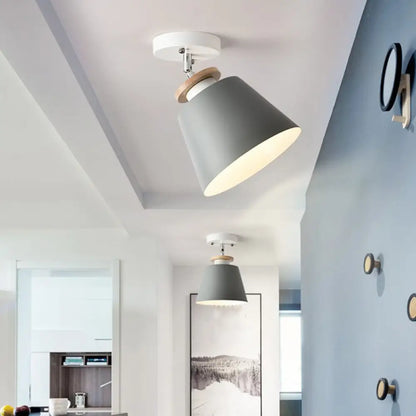 DecorBites™ DecorBites™ Flexible Metal Semi Flush Ceiling Light for Corridor - Simple Barrel Design with 1 Light