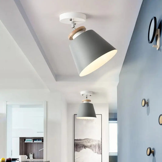 DecorBites™ DecorBites™ Flexible Metal Semi Flush Ceiling Light for Corridor - Simple Barrel Design with 1 Light