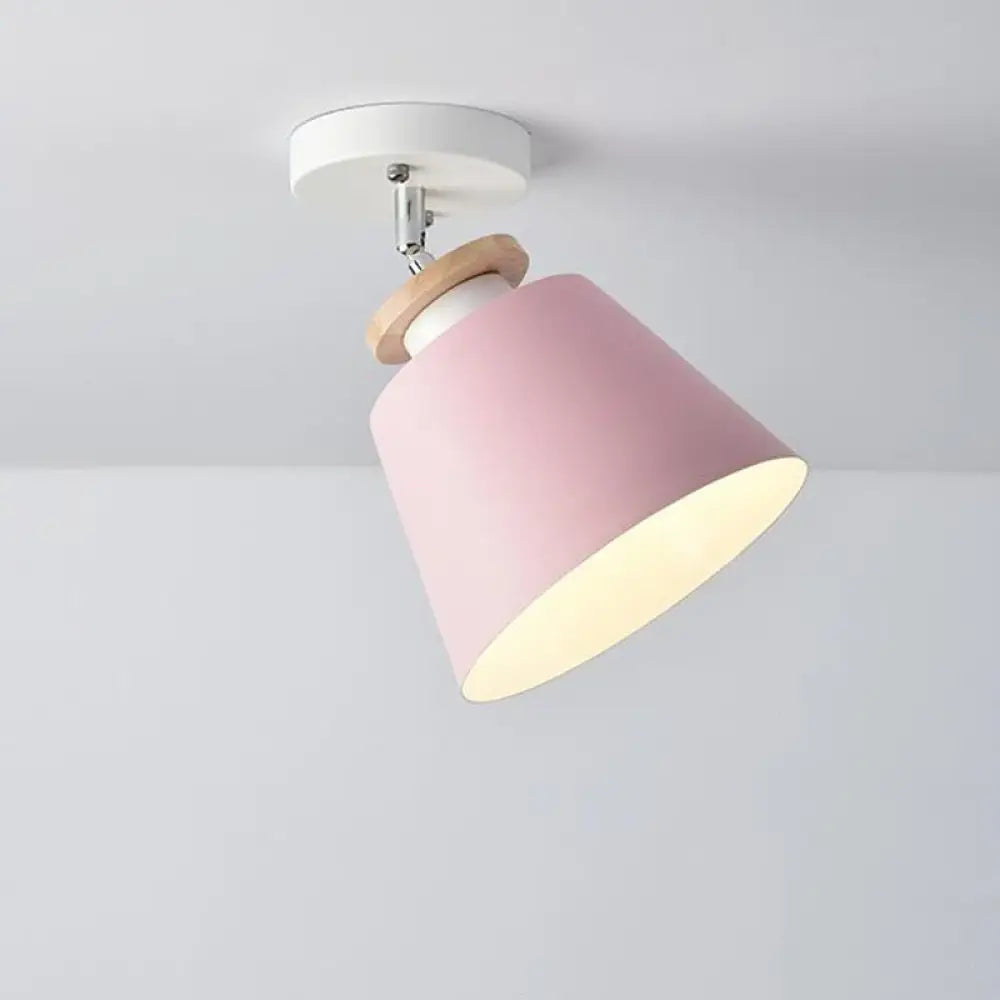 DecorBites™ DecorBites™ Flexible Metal Semi Flush Ceiling Light for Corridor - Simple Barrel Design with 1 Light