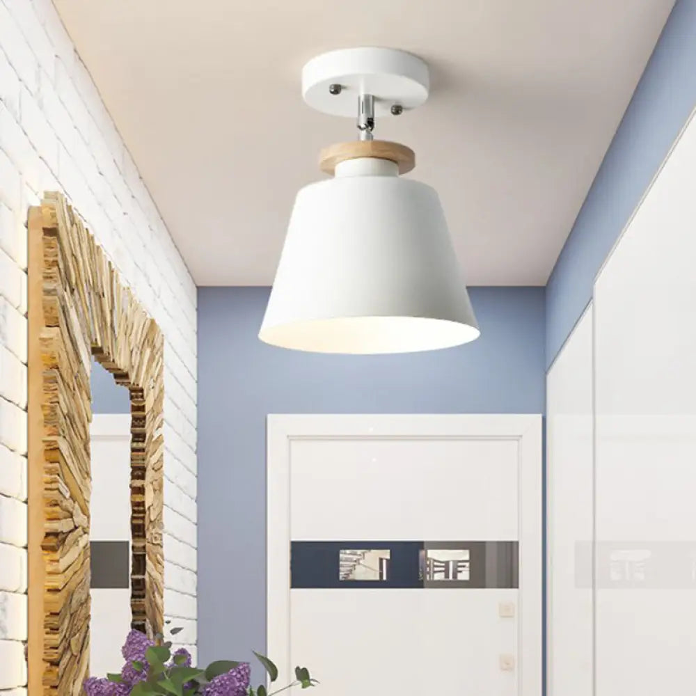 DecorBites™ DecorBites™ Flexible Metal Semi Flush Ceiling Light for Corridor - Simple Barrel Design with 1 Light
