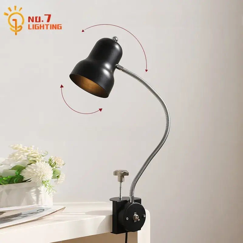 Black metal adjustable led desk lamp with flexible gooseneck and matte finish ideal for decorbites adjustable led use