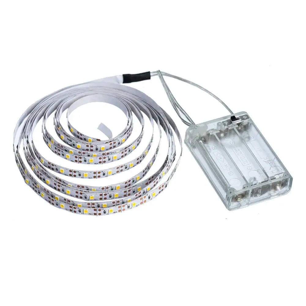 Flexible usb led light strips with clear plastic battery pack ideal for tv background bedroom night light use