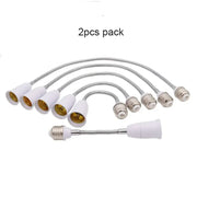 Set of flexible white and gold metal extension adaptor with e27 base for living room lamp decorbites gooseneck e27 accessory