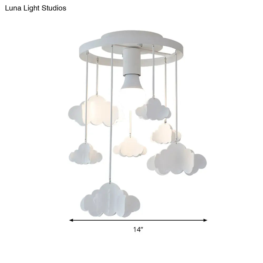 DecorBites™ Floating Cloud Ceiling Mount Light - White Metallic Lamp for Baby Room