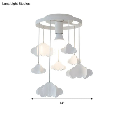 DecorBites™ Floating Cloud Ceiling Mount Light - White Metallic Lamp for Baby Room