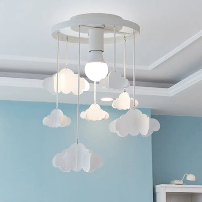 DecorBites™ Floating Cloud Ceiling Mount Light - White Metallic Lamp for Baby Room