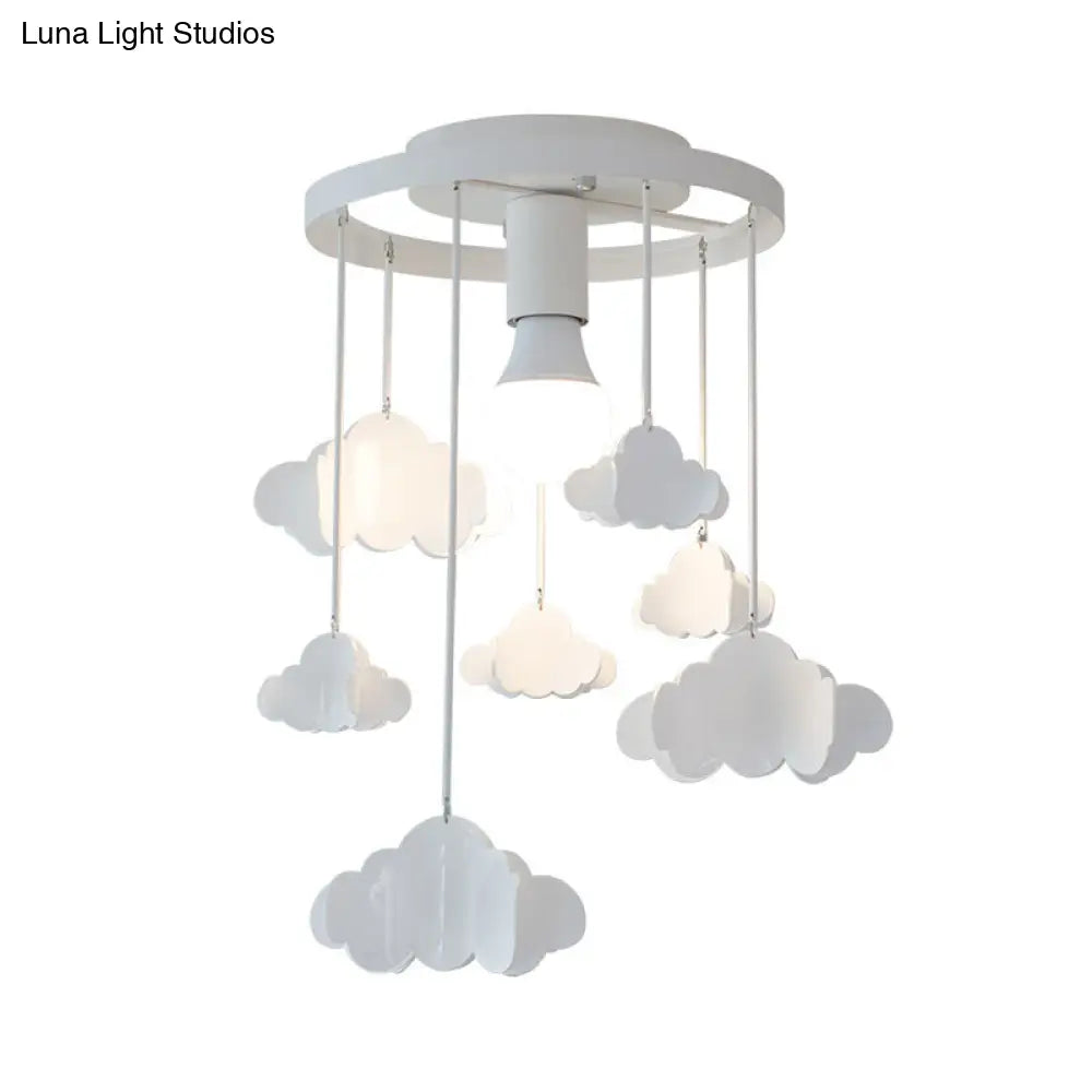 DecorBites™ Floating Cloud Ceiling Mount Light - White Metallic Lamp for Baby Room