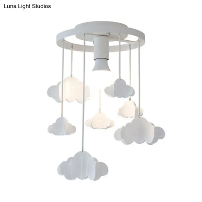 DecorBites™ Floating Cloud Ceiling Mount Light - White Metallic Lamp for Baby Room