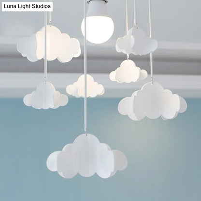 DecorBites™ Floating Cloud Ceiling Mount Light - White Metallic Lamp for Baby Room