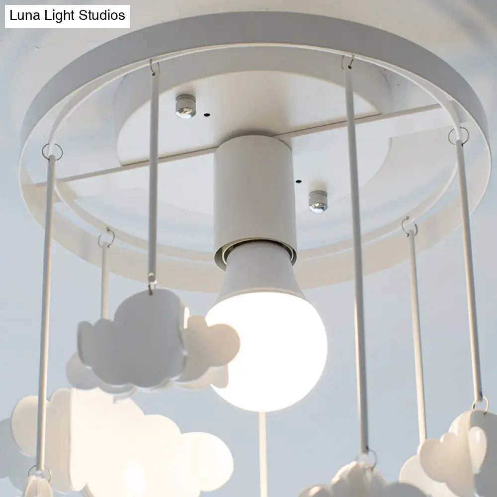 DecorBites™ Floating Cloud Ceiling Mount Light - White Metallic Lamp for Baby Room