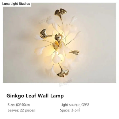 DecorBites™ Flora - Modern Porcelain Leaves Wall Lights for Bedroom, living room Wall Decoration