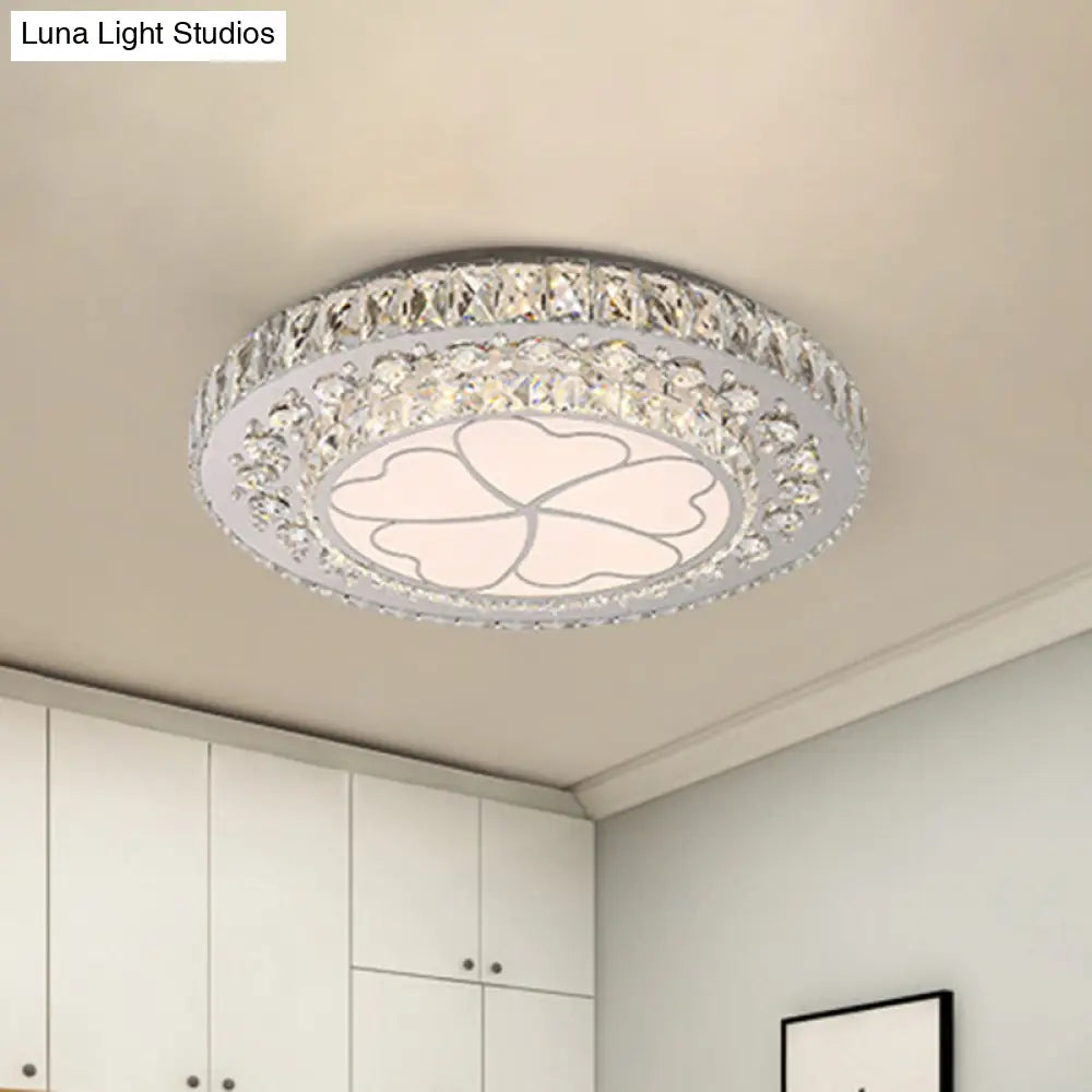 DecorBites™ DecorBites™ Floral Crystal Suspension LED Pendant Light for Bedroom in Stainless Steel