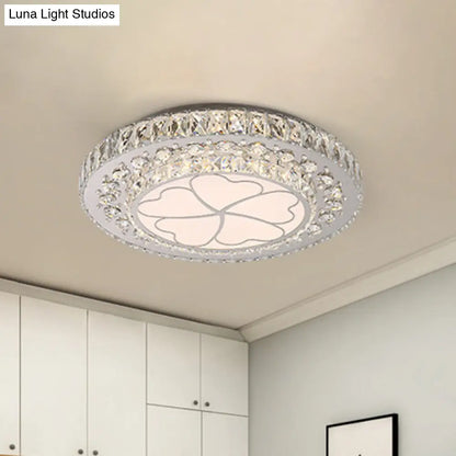 DecorBites™ DecorBites™ Floral Crystal Suspension LED Pendant Light for Bedroom in Stainless Steel