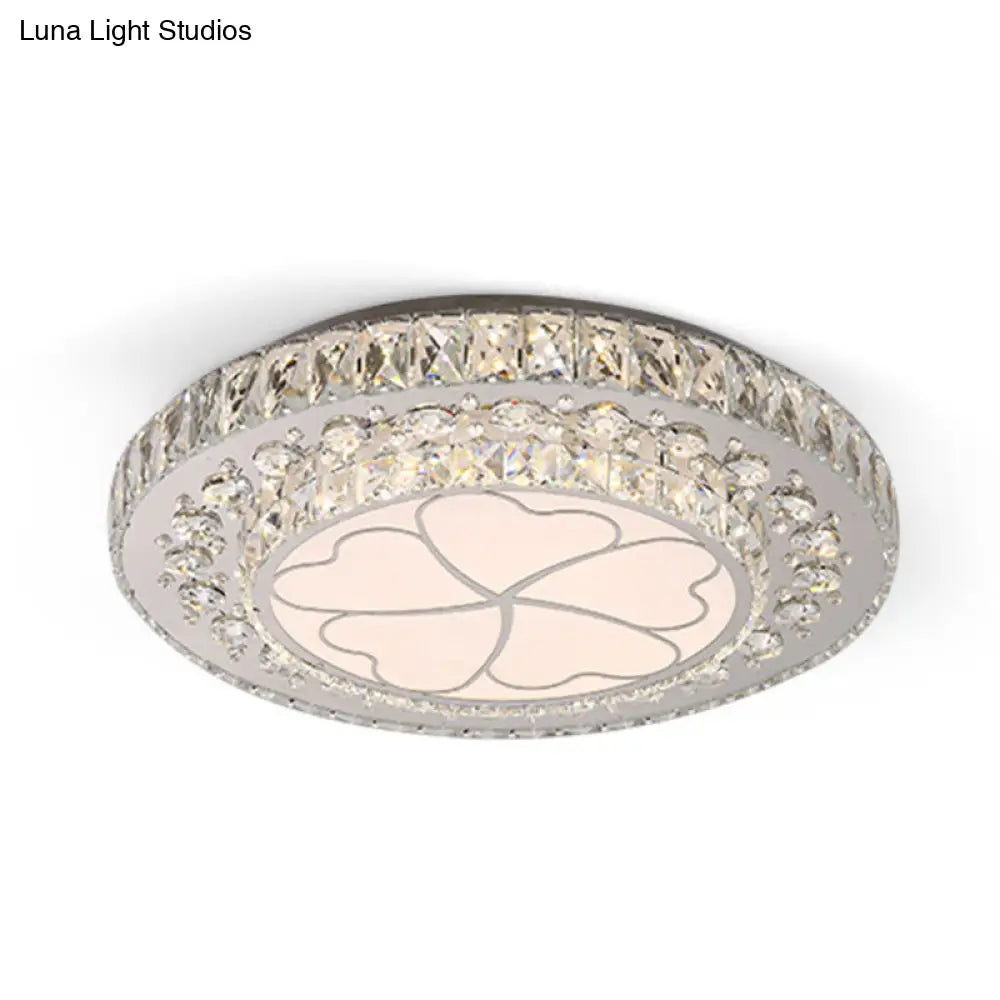 DecorBites™ DecorBites™ Floral Crystal Suspension LED Pendant Light for Bedroom in Stainless Steel