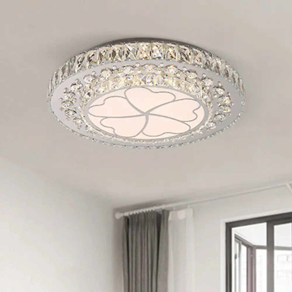 DecorBites™ DecorBites™ Floral Crystal Suspension LED Pendant Light for Bedroom in Stainless Steel