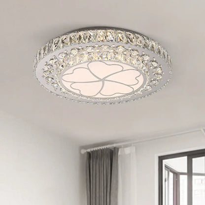 DecorBites™ DecorBites™ Floral Crystal Suspension LED Pendant Light for Bedroom in Stainless Steel