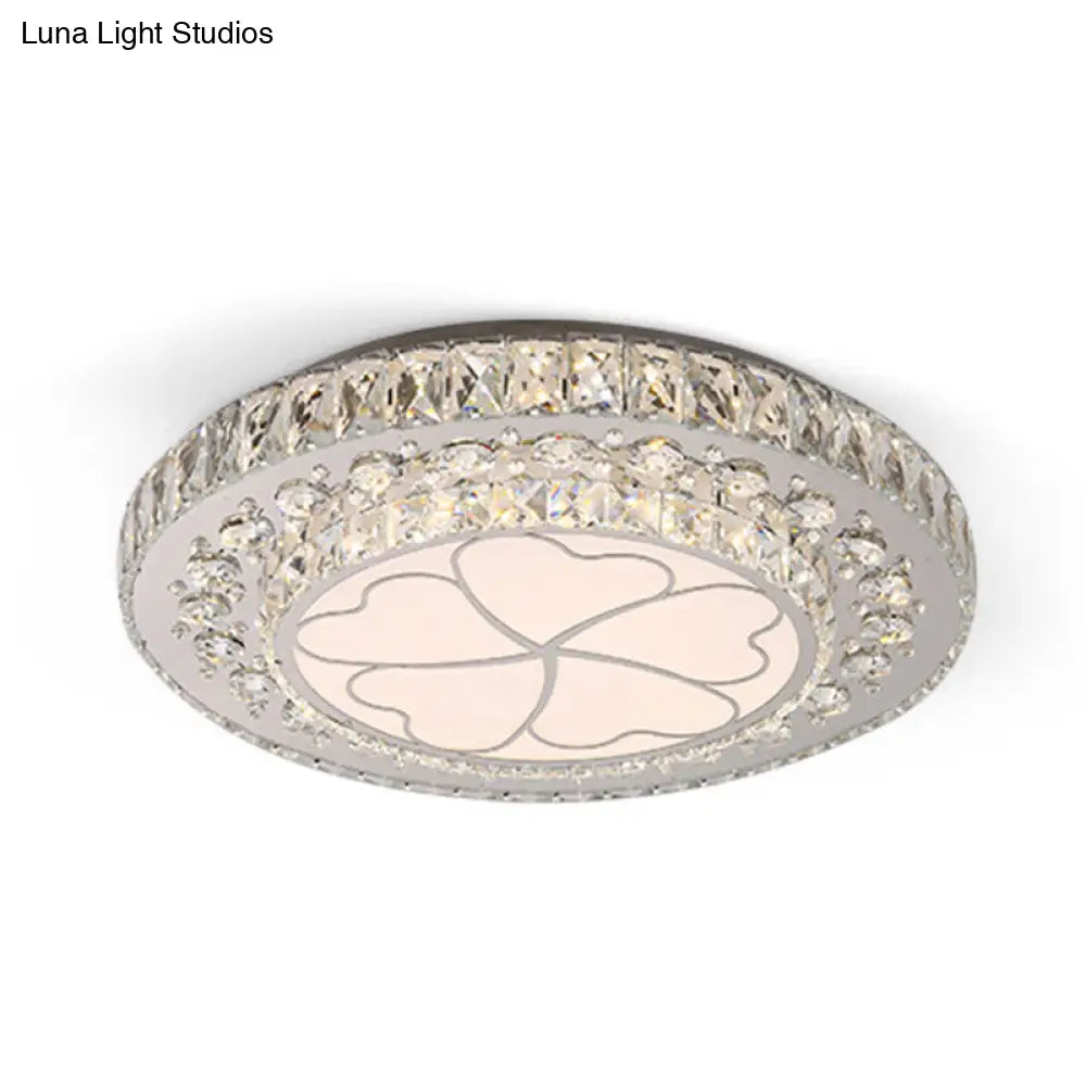 DecorBites™ DecorBites™ Floral Crystal Suspension LED Pendant Light for Bedroom in Stainless Steel