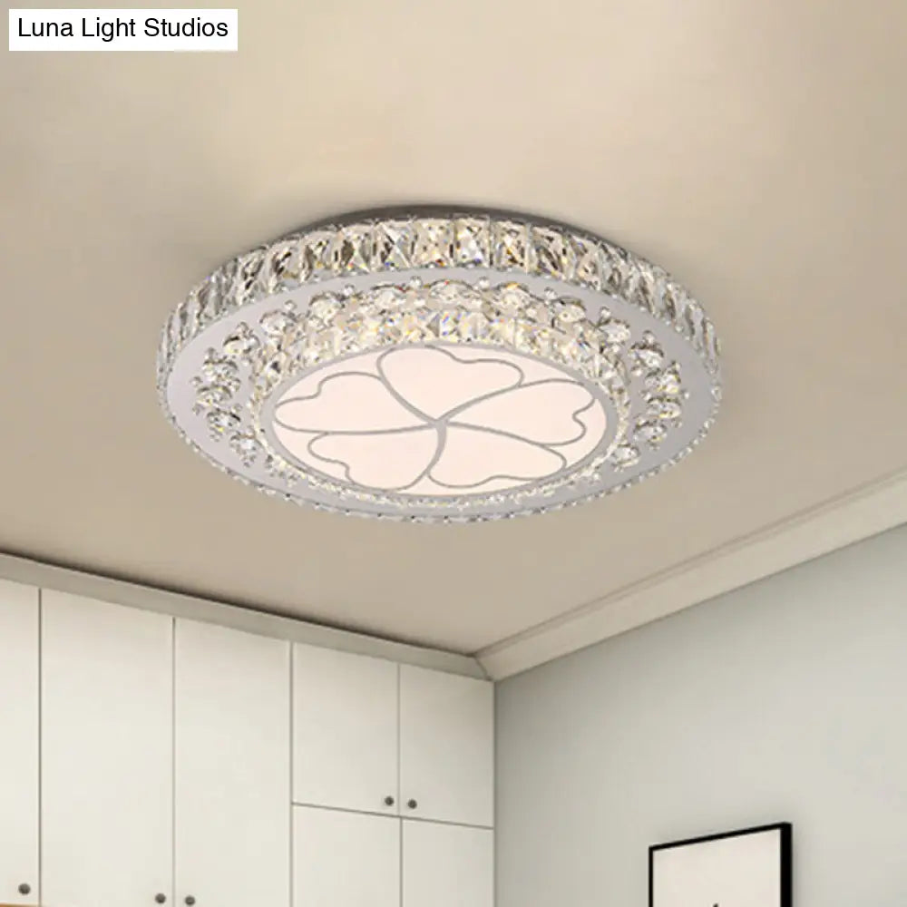 DecorBites™ DecorBites™ Floral Crystal Suspension LED Pendant Light for Bedroom in Stainless Steel