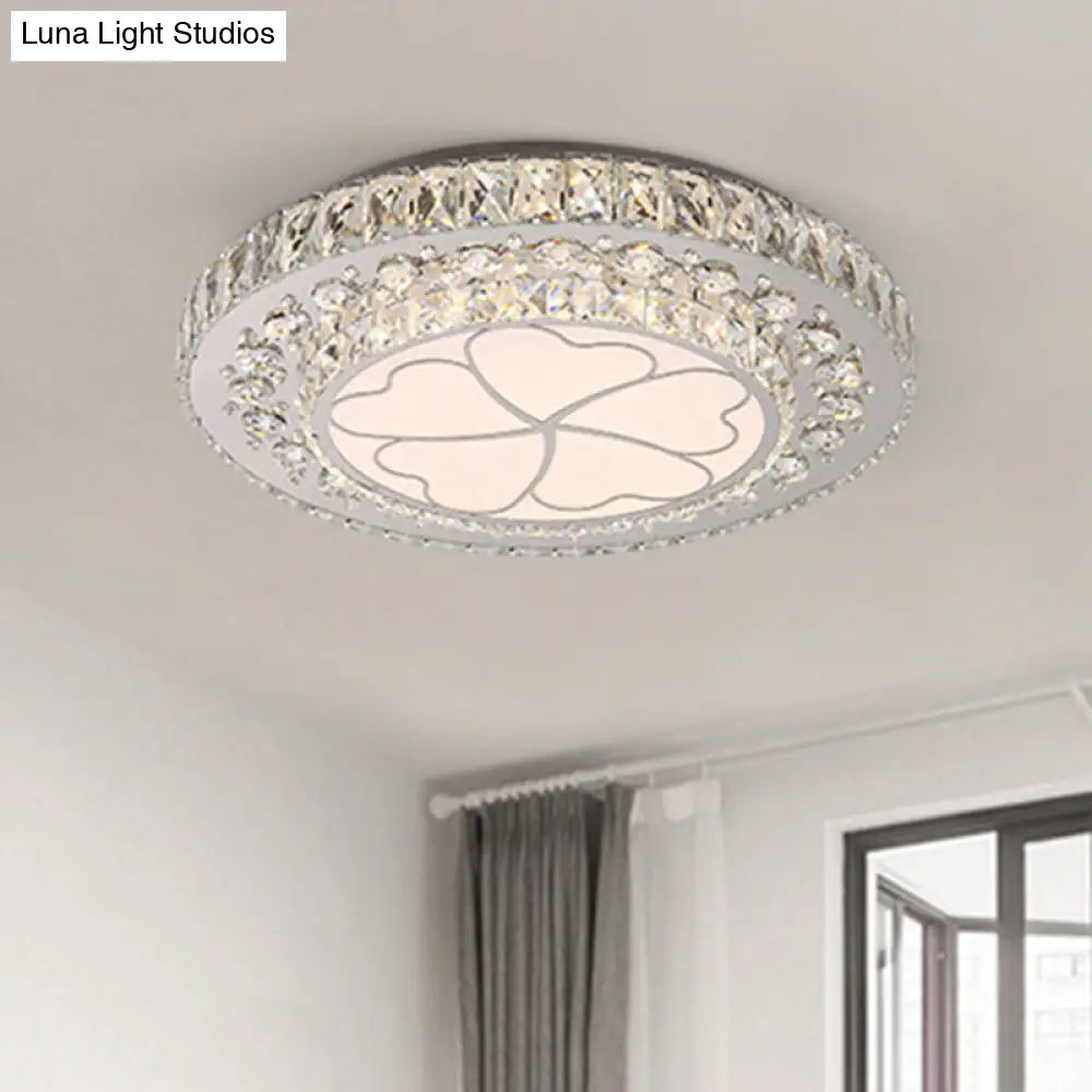 DecorBites™ DecorBites™ Floral Crystal Suspension LED Pendant Light for Bedroom in Stainless Steel