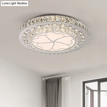 DecorBites™ DecorBites™ Floral Crystal Suspension LED Pendant Light for Bedroom in Stainless Steel