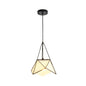 Floral Fabric Drop Pendant Farmhouse Dining Room Hanging Light in Cage - Black/Gold/White