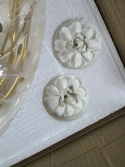 Floral French White Ceramic Chandelier - Romantic Home Décor - Chandelier