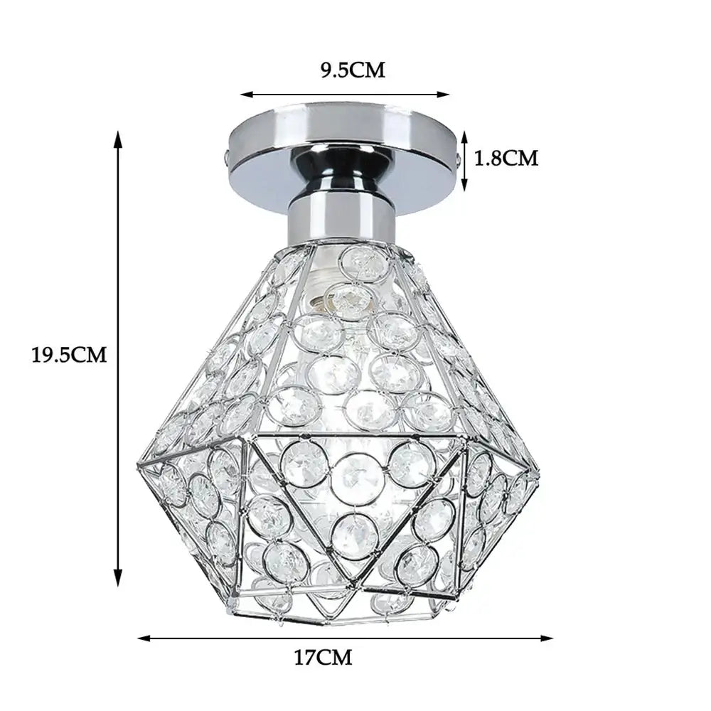 A sparkling chrome faceted glass crystal led ceiling chandelier with clear crystal discs for living room use