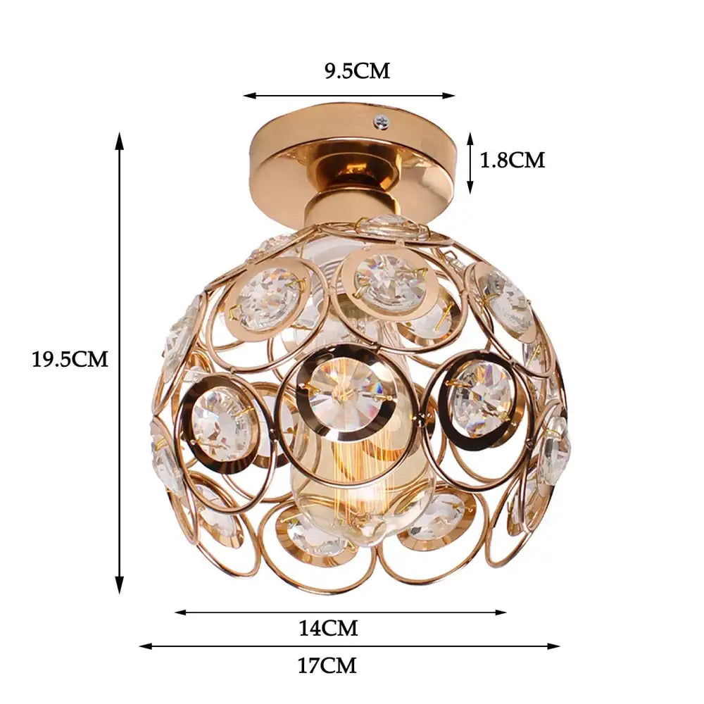 Floral gold glass crystal led ceiling chandelier with spherical design and clear faceted crystals for living room