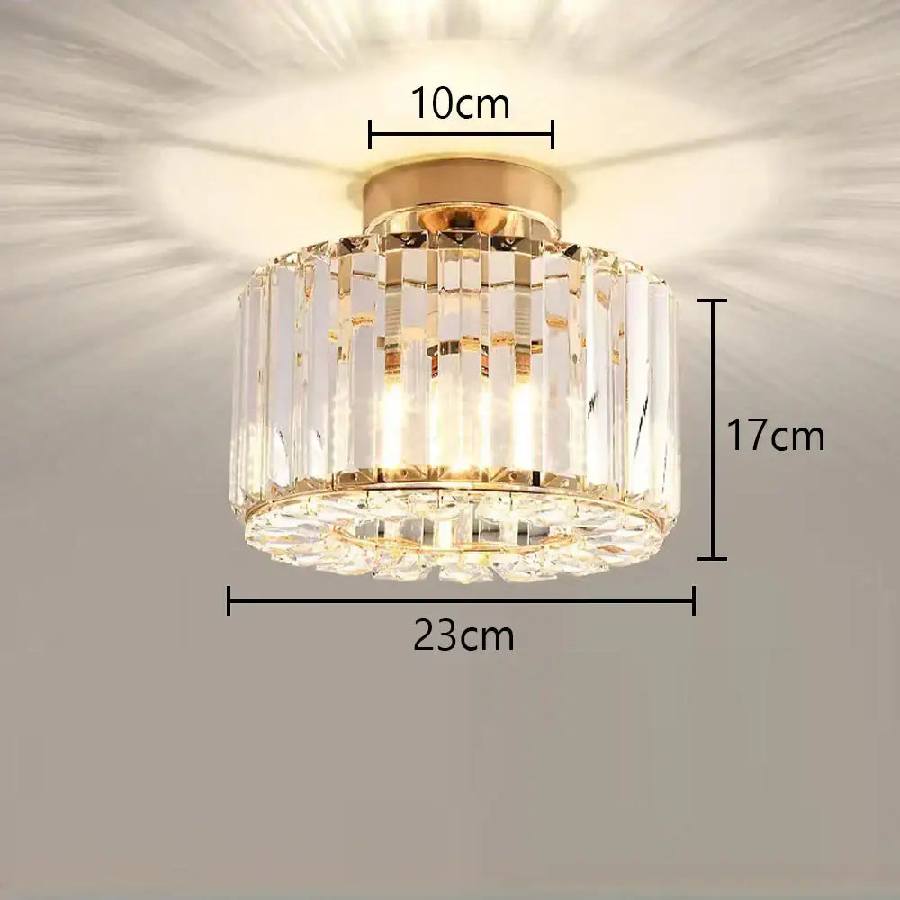 Floral gold glass crystal led ceiling chandelier with vertical clear faceted glass prisms for living room use