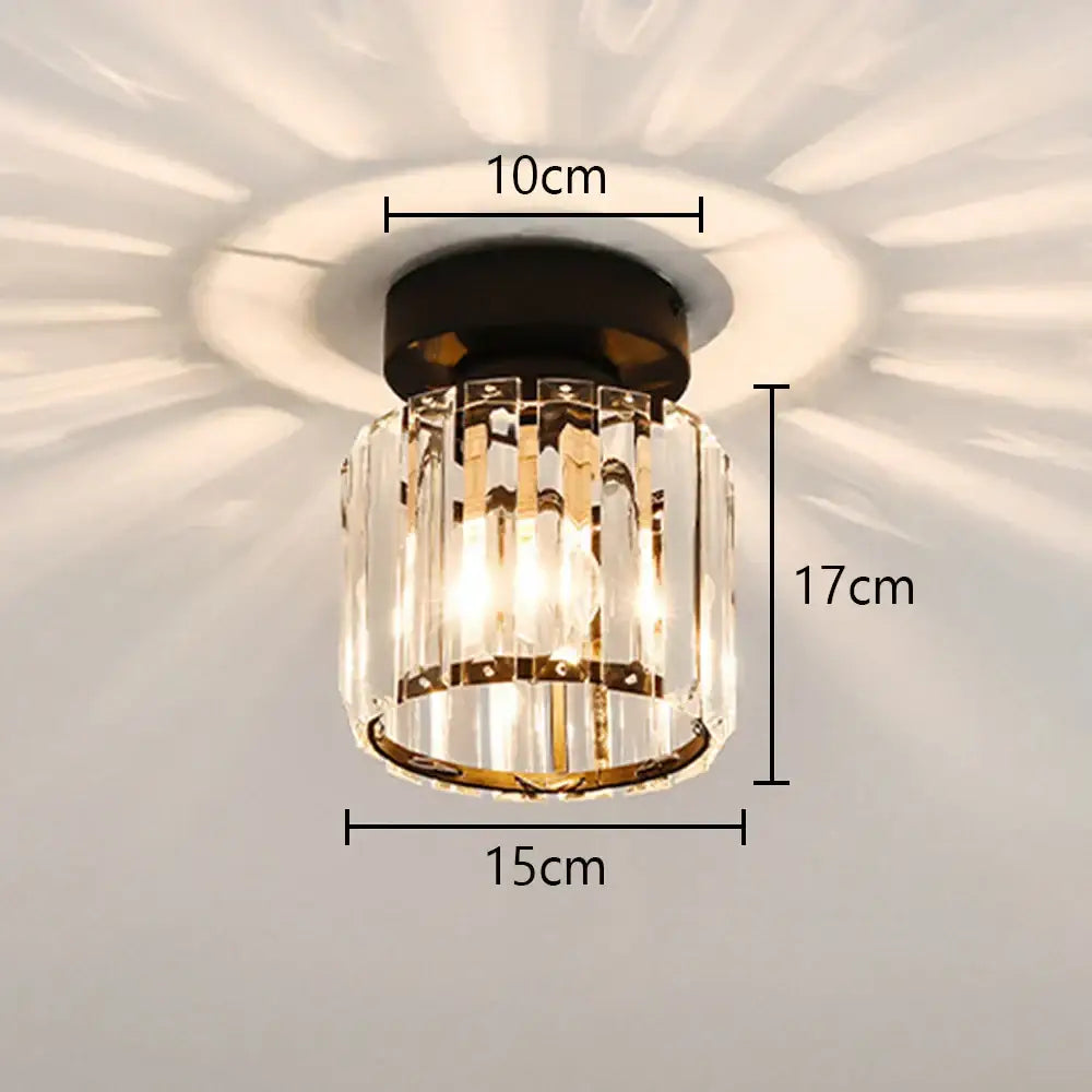 Floral gold glass crystal led ceiling chandelier with black metal base and clear faceted panels for living room lighting