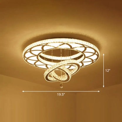 DecorBites™ DecorBites™ Floral LED Ceiling Light: Contemporary Crystal Clear Semi Flush for Living Room