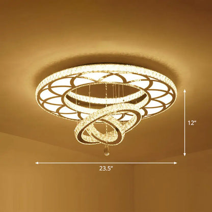 DecorBites™ DecorBites™ Floral LED Ceiling Light: Contemporary Crystal Clear Semi Flush for Living Room