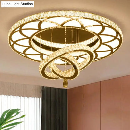 DecorBites™ DecorBites™ Floral LED Ceiling Light: Contemporary Crystal Clear Semi Flush for Living Room