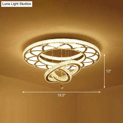 DecorBites™ DecorBites™ Floral LED Ceiling Light: Contemporary Crystal Clear Semi Flush for Living Room