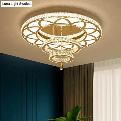 DecorBites™ DecorBites™ Floral LED Ceiling Light: Contemporary Crystal Clear Semi Flush for Living Room