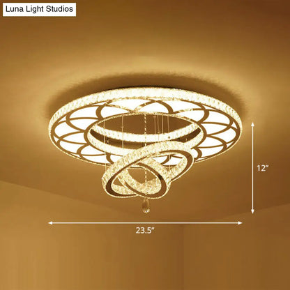 DecorBites™ DecorBites™ Floral LED Ceiling Light: Contemporary Crystal Clear Semi Flush for Living Room