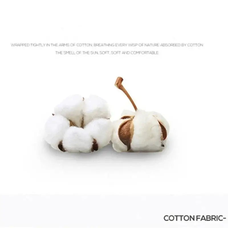 Two fluffy white cotton bolls with brown stems highlighting natural fiber texture for floral mint green cotton duvet cover decorbites