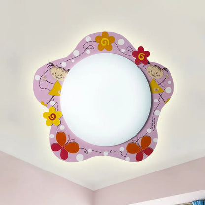 DecorBites™ DecorBites™ Floral Pink Acrylic Ceiling Lamp: Lovely Flush Mount Light for Girls Bedroom and Hallway