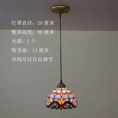 Floral stained glass baroque tiffany pendant light with pink yellow green shade for dining room decorbites baroque tiffany