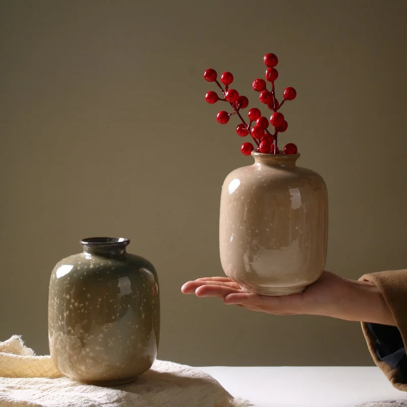 Flower Decor Ceramic Vase - 13.5CM High