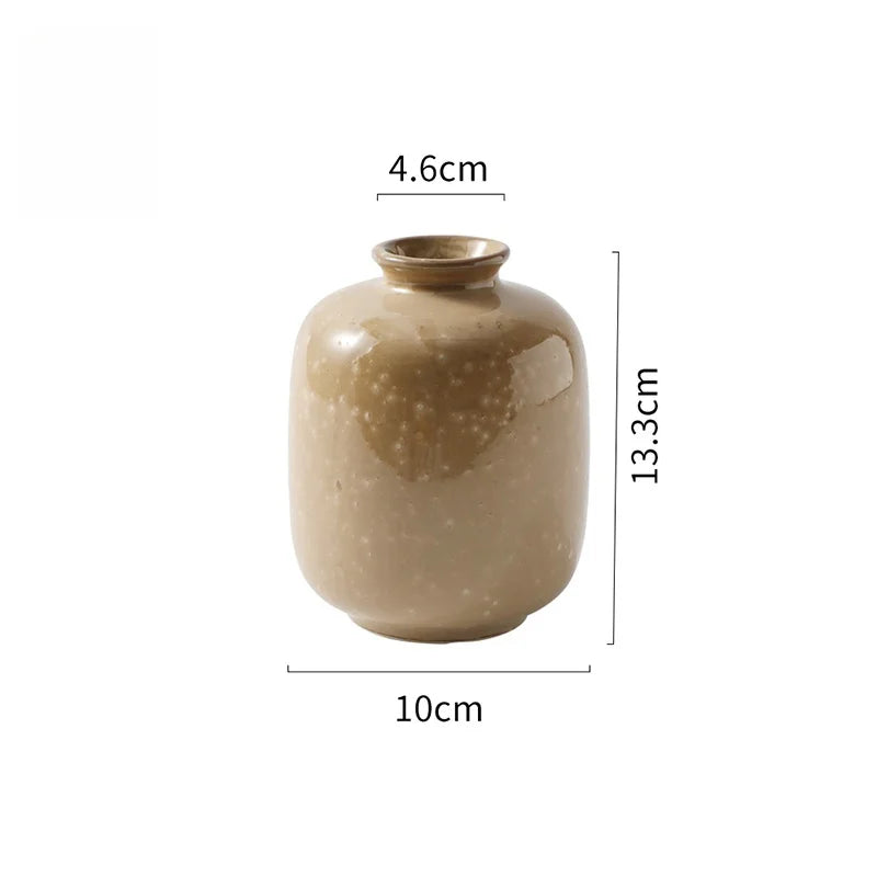 Flower Decor Ceramic Vase - 13.5CM High - AS Picture Yellow / CHINA - Vase