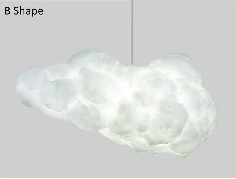 A soft white cloud ceiling chandelier with a textured fluffy appearance ideal for bedroom lighting