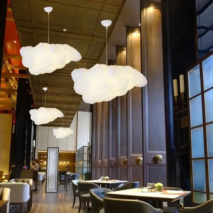 White cloud-shaped pendant lights hanging ceiling decorative decorbites cloud chandelier for dining room use