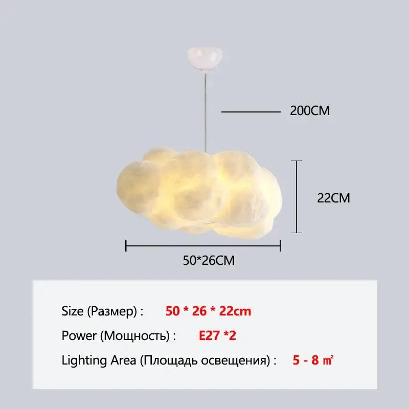 Fluffy white cloud chandelier pendant light with soft glowing yellow illumination and textured surface for dining room decorbites cloud chandelier